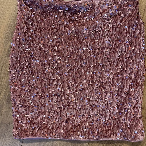 Mini skirt with sequins like new, pink, size M