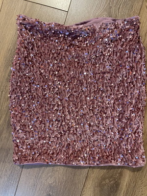 Mini skirt with sequins like new, pink, size M