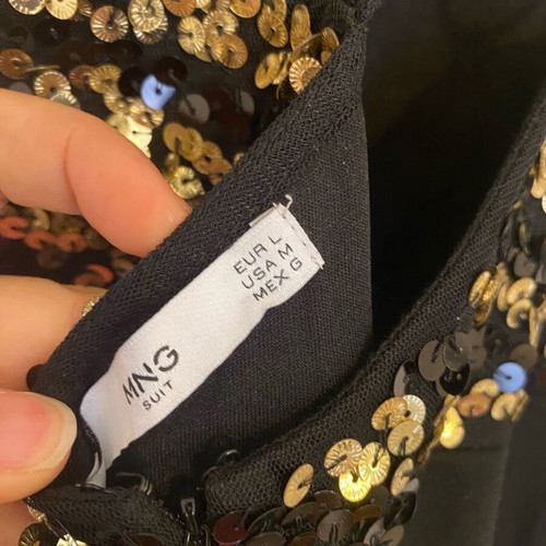 Mango black sequin jumpsuit like new, size L