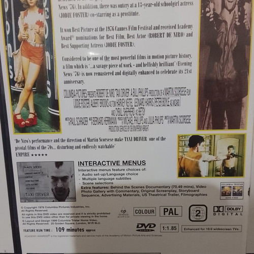 Taxi Driver DVD used with Greek subtitles
