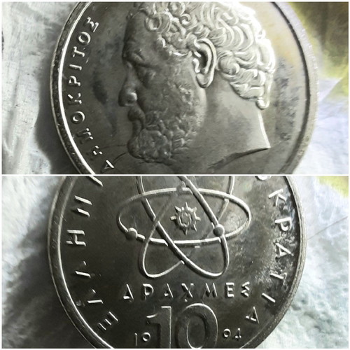 Collection of 10 used Greek coins 1976-2000