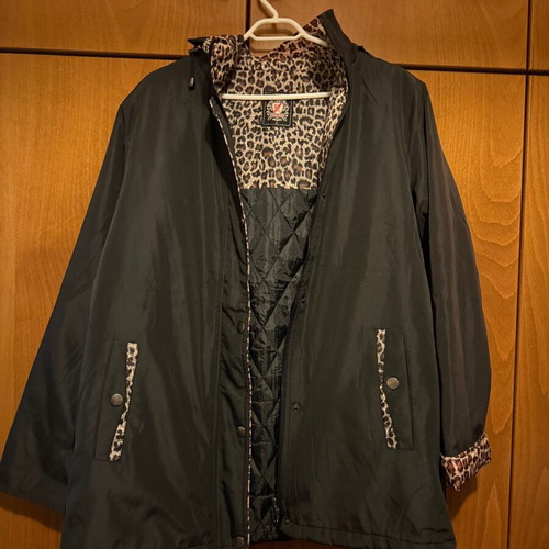 Spring jacket black with leopard print new, size M