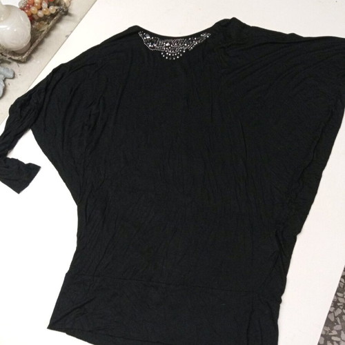 Black dress with bead embroidery new, size 2XL
