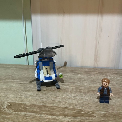 Lego Jurassic helicopter with one figure like new