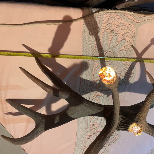 Lamp made of deer antler like new, made in 1960