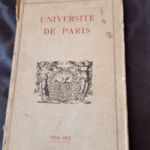 University of Paris Study Guide 1924-25 used, French
