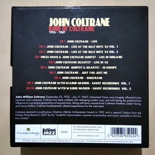 John Coltrane Kind Of Coltrane 1926-1967 10xCD used, jazz