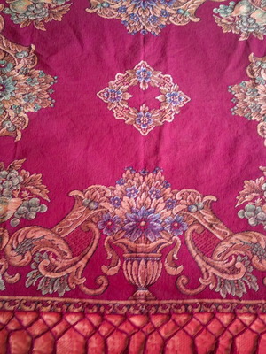 Vintage τραπαζομάντηλο υφαντό Jacquard Brocade 1940-1950 σαν καινούργιο