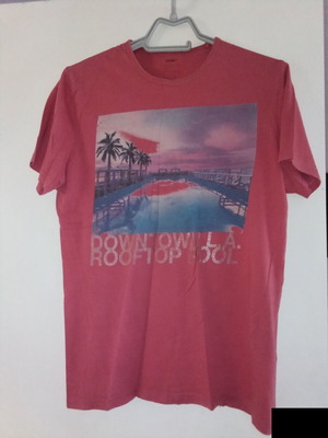 T-shirt Celio used, casual pink with front print, size M