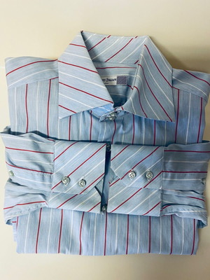 Artisti Italiani Casual Shirt size L like new, 100% cotton, blue and red