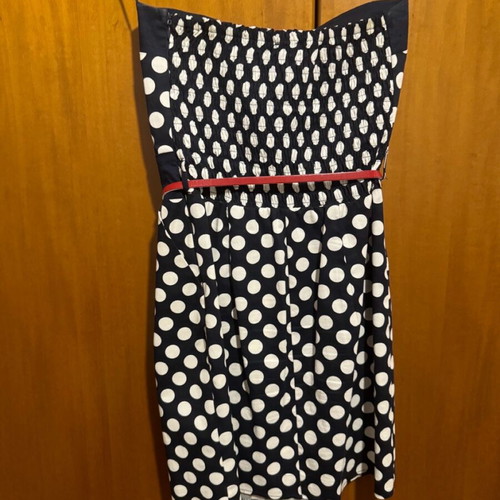 Strapless polka dot dress used, size small