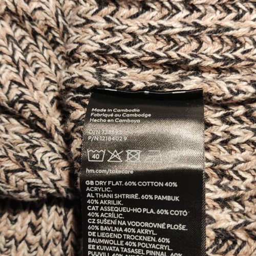 H&M winter knitted dress new, size XL, grey and beige