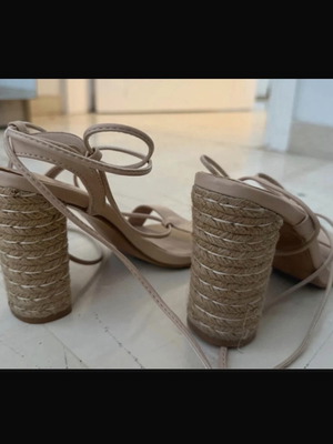 Luigi summer sandals with straw heel, new, size 38, pink