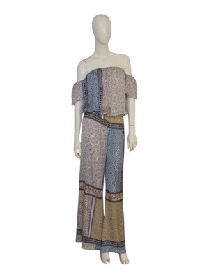 Devotion jumpsuit boho print wide leg used size M