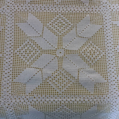 Knitted summer blanket white new for double bed
