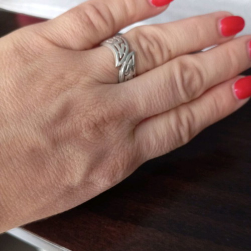 Silver 925 ring ancient Greek style with meander design new