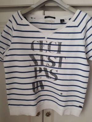 Maison Scotch striped nautical style short sleeve blouse like new