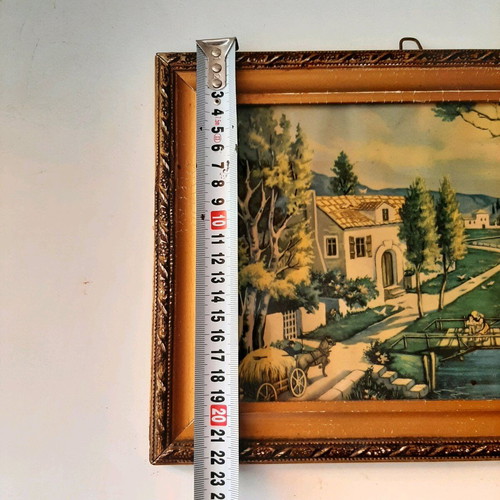 Vintage painting used with carved frame 30×23