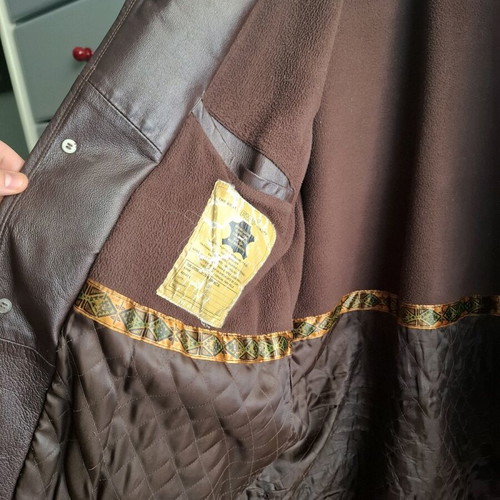 Leather vintage jacket like new, relaxed fit, size M, brown