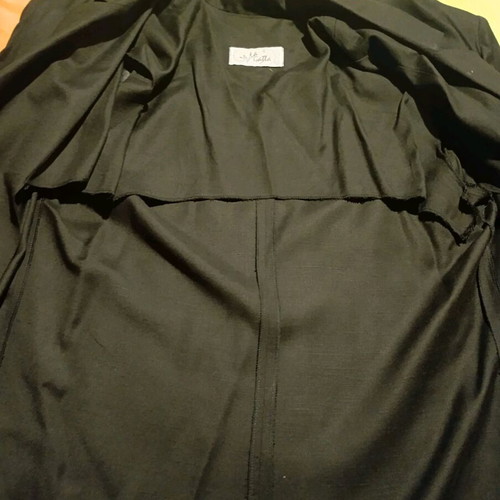 Women's linen jacket used, black, size 52, gold buttons