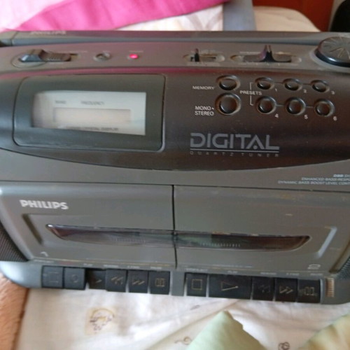 Philips radio cassette player used, digital radio, double cassette