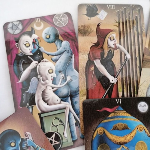 Deviant Moon Tarot handmade used deck with 78 laminated cards
