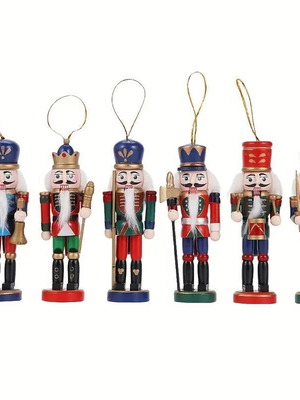 Wooden Nutcracker Soldier Hanging Ornament 8cm New