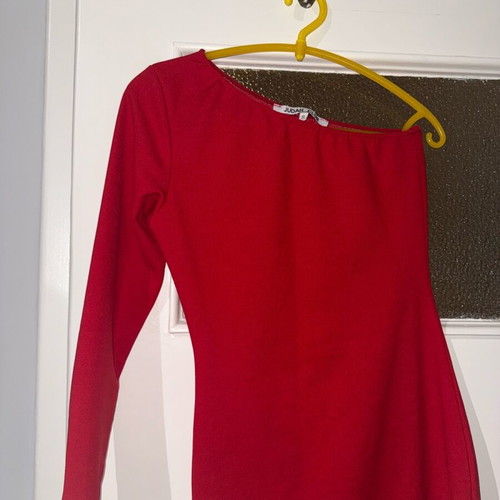 Judah Club dress asymmetrical midi one shoulder like new, red size S