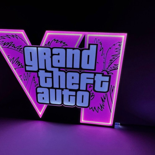 LED light box GTA V new, decorative gaming neon light
