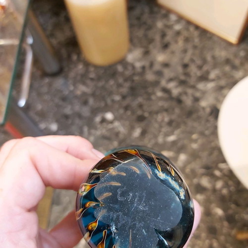 Glass Mushroom Paperweight like new, 10 cm height