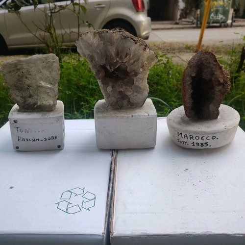 Mineral crystals like new, four large pieces of semi-precious stones