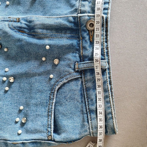 Women's shorts with pearls blue like new, size S