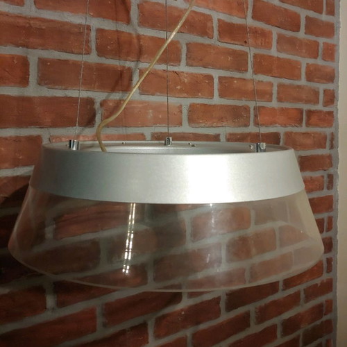 Ceiling light used, thick glass, missing bulb