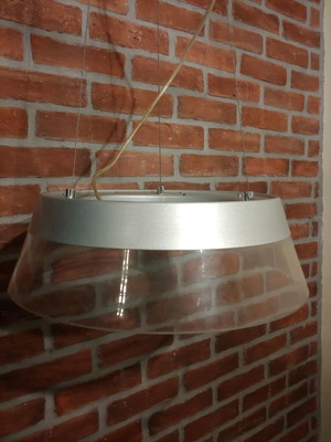 Ceiling light used, thick glass, missing bulb