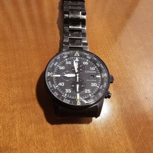 Citizen Eco-Drive wristwatch, black, men's