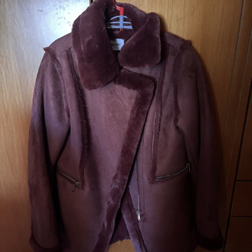 Castor coat with fur like new, brown, size M