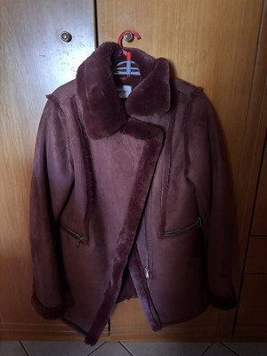 Castor coat with fur like new, brown, size M