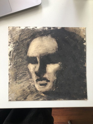 Original Handmade Charcoal Artwork Unknown Artist 23.5x24.5 cm New