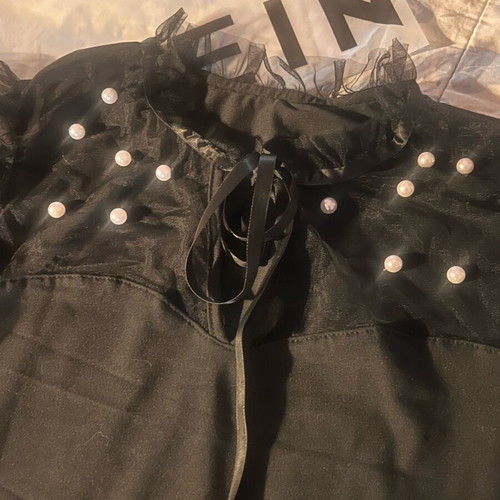 Shein blouse with pearls new, size XL, black
