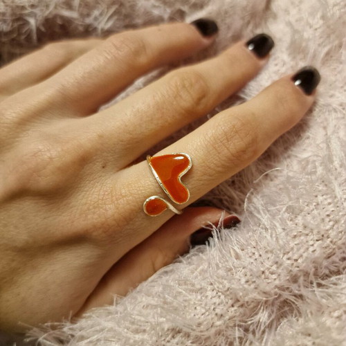 Heart ring with liquid glass new