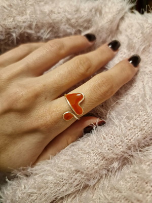Heart ring with liquid glass new
