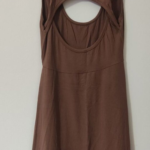 Summer brown cotton blouse dress one size like new