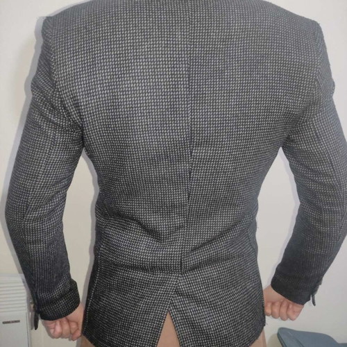 Prince Oliver jacket grey wool with viscose lining like new