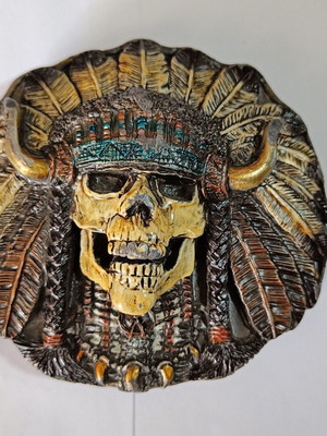 Αγκράφα Bergamot Brass Works μεταχειρισμένη, Indian skull, 7x7 εκ