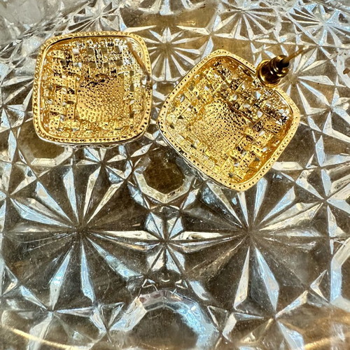 Earrings with bicolor zircon like new