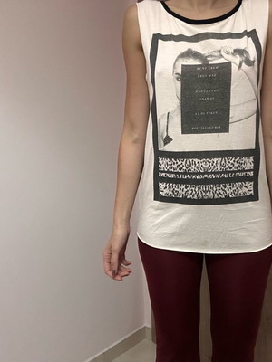 Bsb evening blouse wide fit like new, size S, black and white