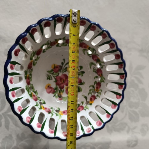 Vintage decorative faience cup with base like new