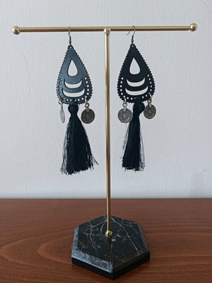 Boho leather earrings handmade like new