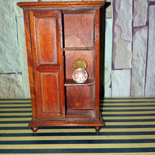 Wooden vintage miniature wardrobe used