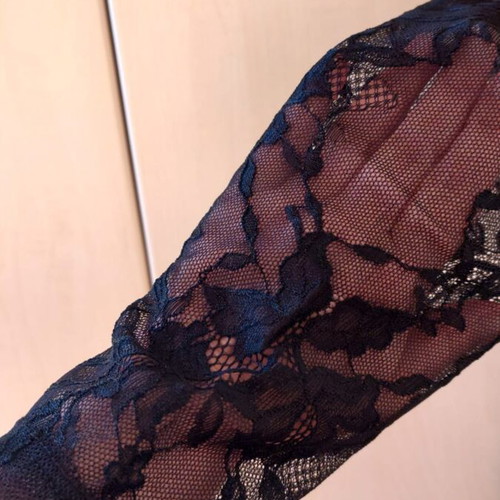 Dress new with lace sleeves, modern design, black, Shein